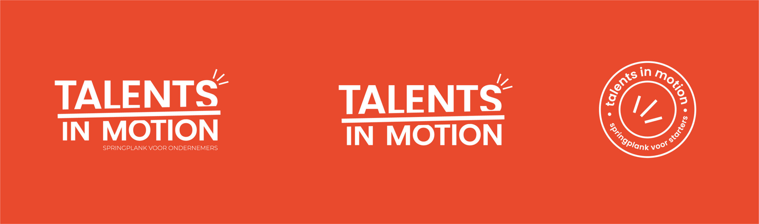 3 vVerschillende logo variaties van het logo van Talents in motion