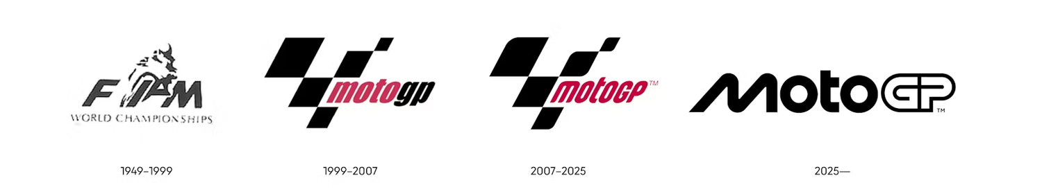 Al de MotoGP logo's naast elkaar